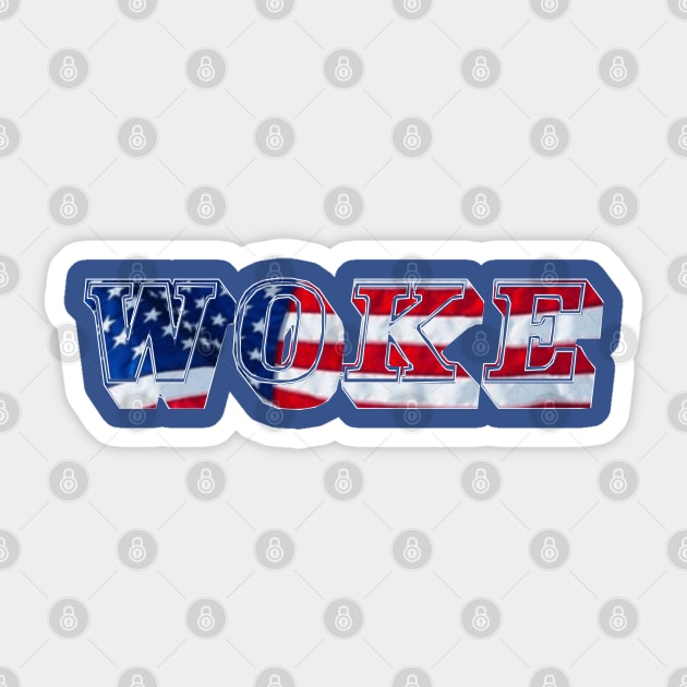 WOKE Patriotic - Back Sticker by SubversiveWare